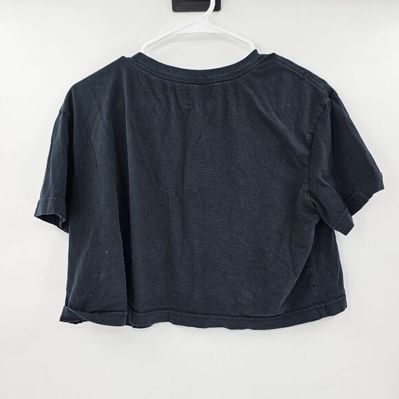 Nike crop top tshirt medium black logo swoosh - Picture 2 of 3